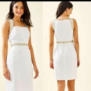 Lilly Pulitzer Dana Stretch Shift Resort White Dress Pockets